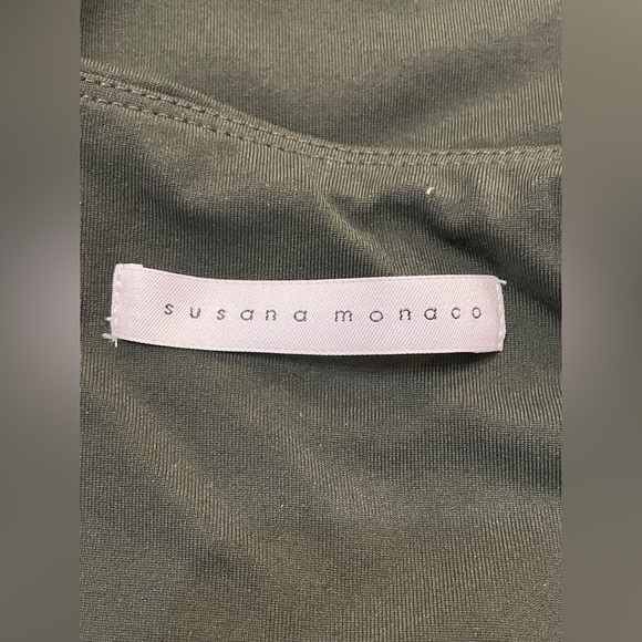 Susana Monaco Green Puffy Long-sleeve Blouse Small - Picture 9 of 10